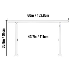 0-5 Step Adjustable Outdoor Handrail Aluminium
