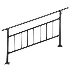 1-4 Step Outdoor Handrail with Bars - Black