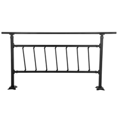 1-4 Step Outdoor Handrail with Bars - Black