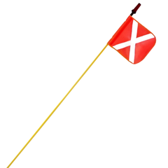 1.2m LED Mining Whip Flag with Pole & Integrated Red Safety Light - Exoguard