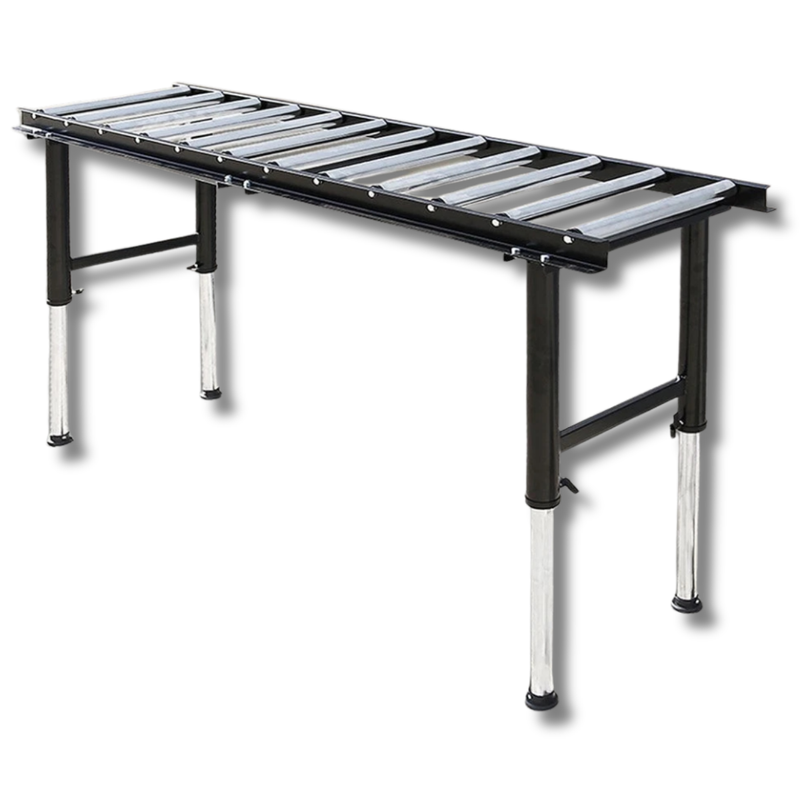 1.8m Heavy Duty Roller Conveyor Support Table with Adjustable Legs 12 Rollers