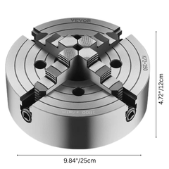 10" 4 Jaw Lathe Chuck 15-250mm Clamping Range-Hammerox Industrial