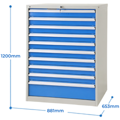 10 Drawer Industrial Tooling Cabinet-Hammerox Industrial