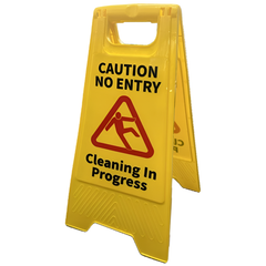 10 Pack 63cm Cleaning In Progress A Frame Safety Sign - Yellow-Hammerox Industrial