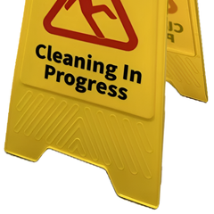 10 Pack 63cm Cleaning In Progress A Frame Safety Sign - Yellow-Hammerox Industrial