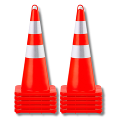 10 Piece 28" Safety Traffic Cones Reflective-Hammerox Industrial