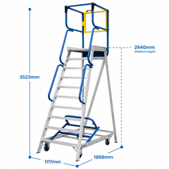10 Step Walk Through Access Platform Ladder-Hammerox Industrial
