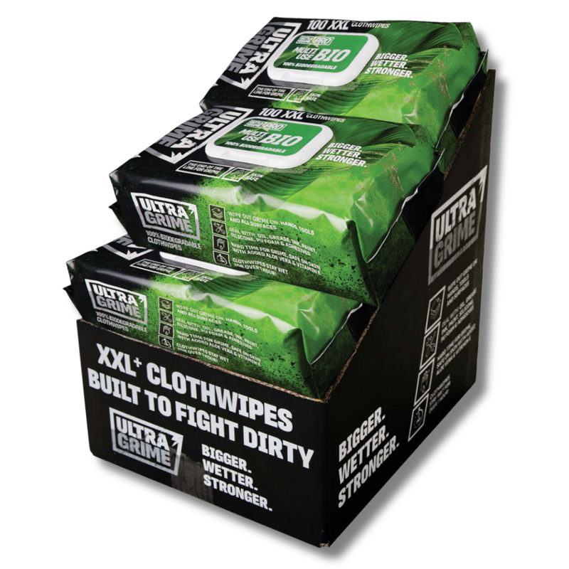 100 Pack UltraGrime Pro Multi Use Bio Wipes Carton of 6 (600 Total)-Hammerox Industrial