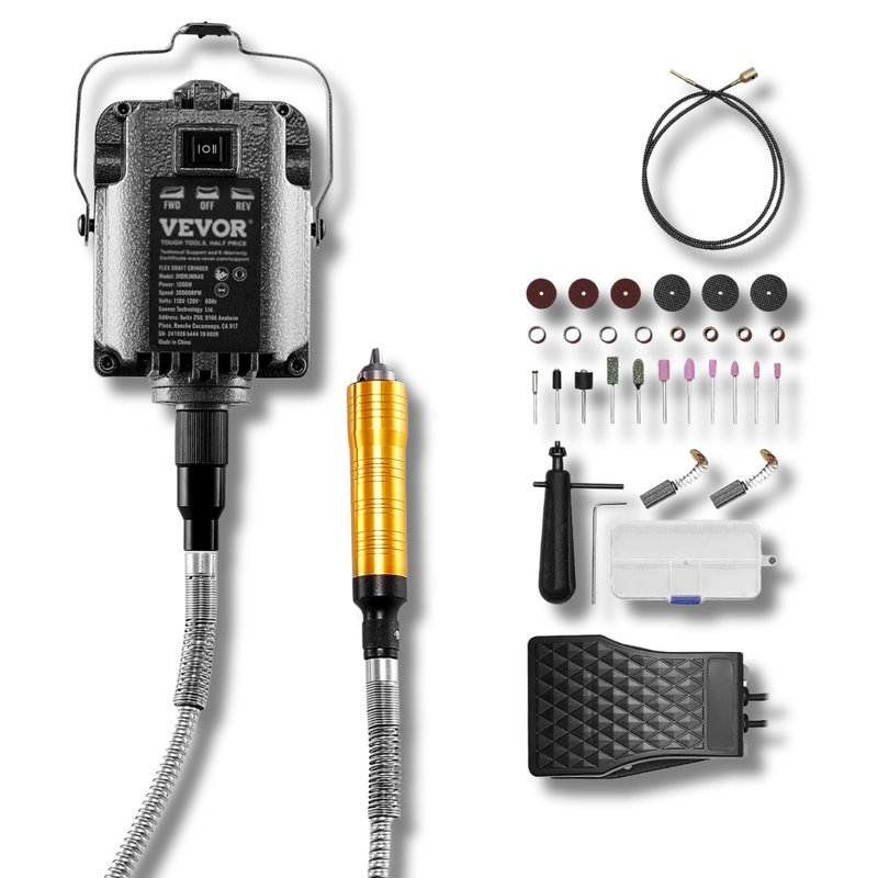 1000W 30000RPM Flex Shaft Grinder with Foot Pedal-Hammerox Industrial