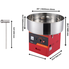 1000W Commercial Cotton Candy Machine - Blue / Red / Pink