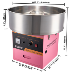 1000W Commercial Cotton Candy Machine - Blue / Red / Pink