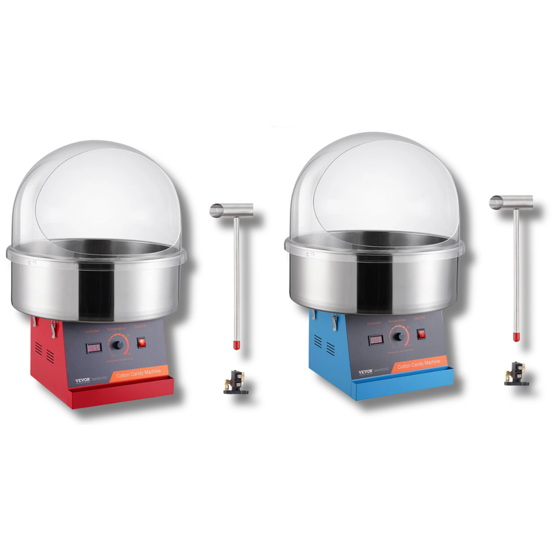 1000W Commercial Cotton Candy Machine with Cover - Pink / Red / Blue