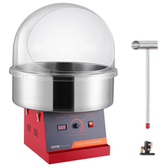 1000W Commercial Cotton Candy Machine with Cover - Pink / Red / Blue