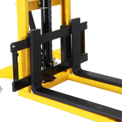 1000kg Heavy Duty Standard Leg Fork Stacker - Yellow-Hammerox Industrial
