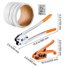 100m Banding Strapping Kit with PP Band & Metal Seals - Orange-Hammerox Industrial