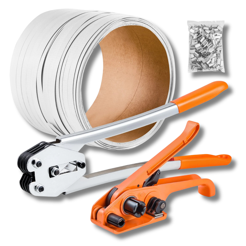 100m Banding Strapping Kit with PP Band & Metal Seals - Orange