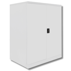 1015 x 910 x 450mm Half Height Storage Cabinet - White-Hammerox Industrial