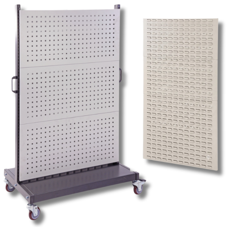 1040 x 980 x 1540mm Pegboard & Louvre Panel Trolley-Hammerox Industrial