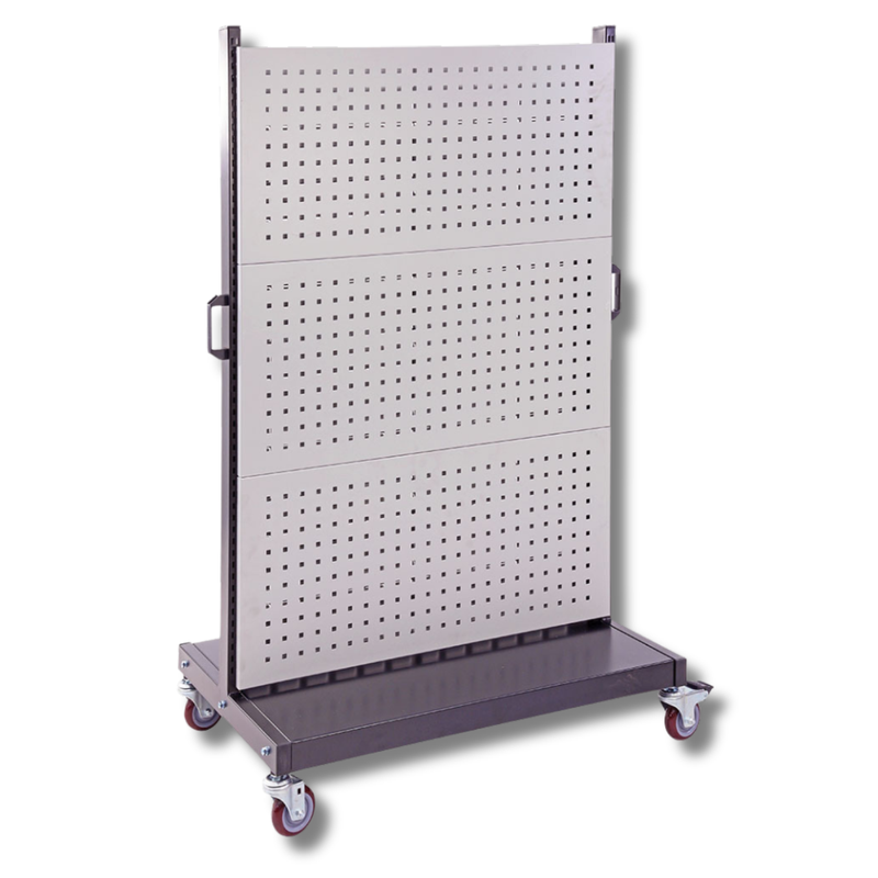 1040 x 980 x 1540mm Square Hole Pegboard Panel Trolley-Hammerox Industrial