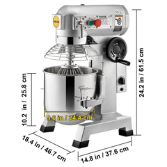 10Qt 450W Commercial Food Mixer 3 Speed