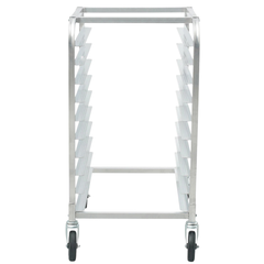 10 Sheet Commercial Bun Pan Rack Aluminium with Brake Wheels