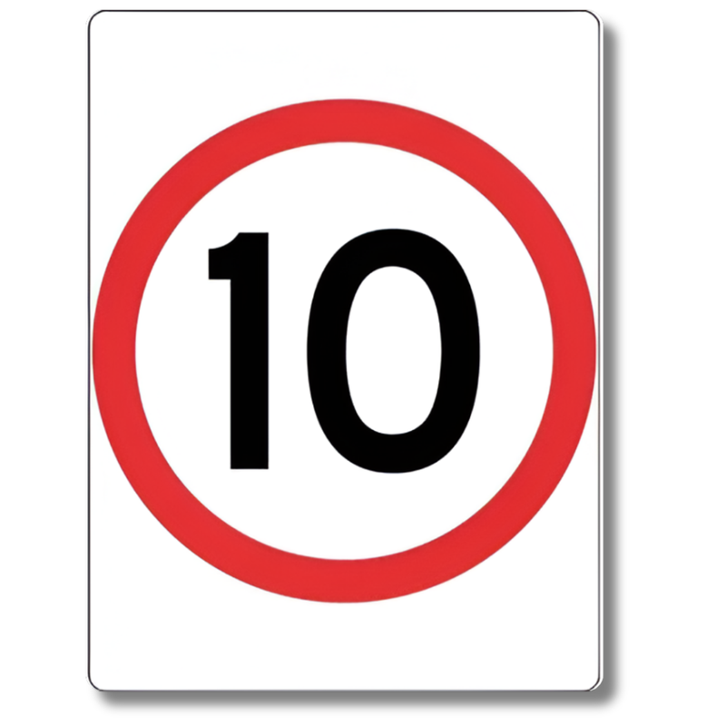 10km/h Speed Limit Sign Class 1 Reflective 450 x 600mm