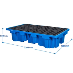 1100L Blue Double IBC Bunded Pallet-Hammerox Industrial