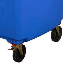 1100L Blue Plastic Wheelie Bin Flat Lid-Hammerox Industrial