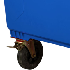 1100L Blue Plastic Wheelie Bin Flat Lid-Hammerox Industrial