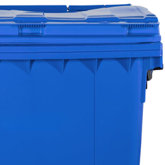 1100L Blue Plastic Wheelie Bin Flat Lid-Hammerox Industrial