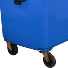 1100L Blue Plastic Wheelie Bin Flat Lid-Hammerox Industrial
