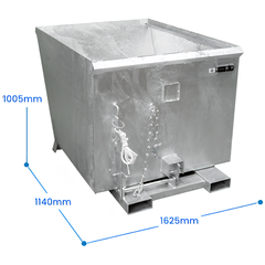 1100L Forklift Tipping Bin with Release Mechanism-Hammerox Industrial