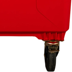 1100L Red Plastic Wheelie Bin Flat Lid-Hammerox Industrial