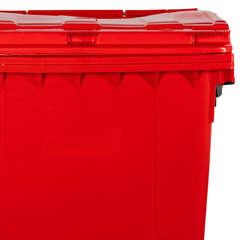 1100L Red Plastic Wheelie Bin Flat Lid-Hammerox Industrial