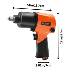 1/2" Air Impact Wrench 880ft-lb 90-120PSI-Hammerox Industrial