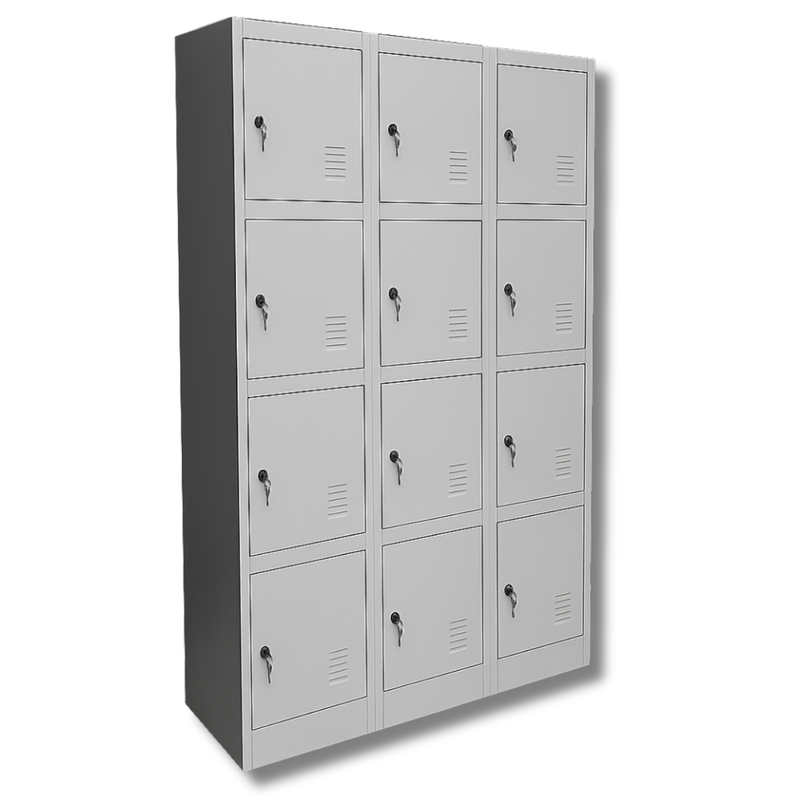 12 Door XL Metal Storage Locker with Alloy Key Locks-Hammerox Industrial