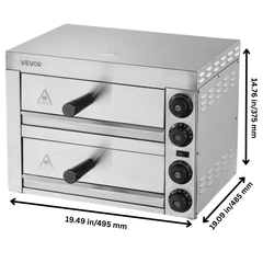 12" Electric Countertop Pizza Oven Adjustable Temperature & Timer-Hammerox Industrial
