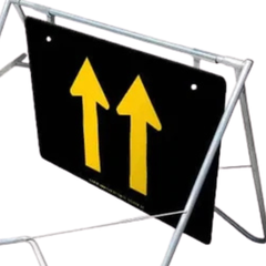 1200 x 900mm 2 Lane Status Nightwork Swing Stand & Sign
