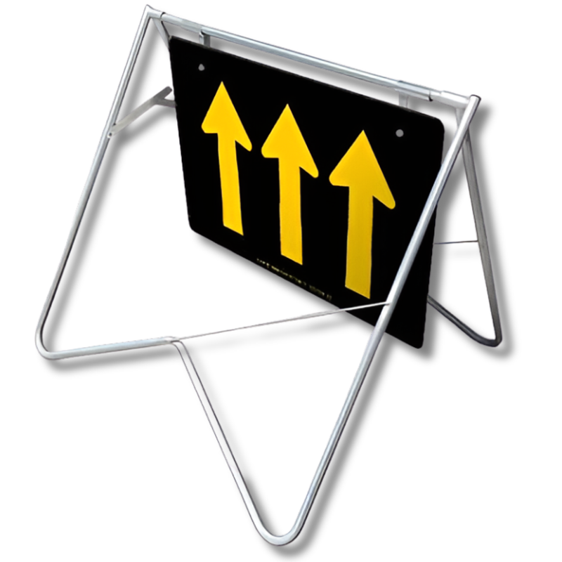 1200 x 900mm 3 Lane Status Nightwork Swing Stand & Sign