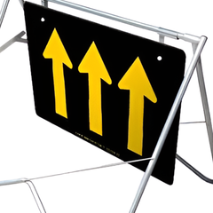 1200 x 900mm 3 Lane Status Nightwork Swing Stand & Sign