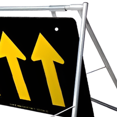 1200 x 900mm 3 Lane Status Nightwork Swing Stand & Sign