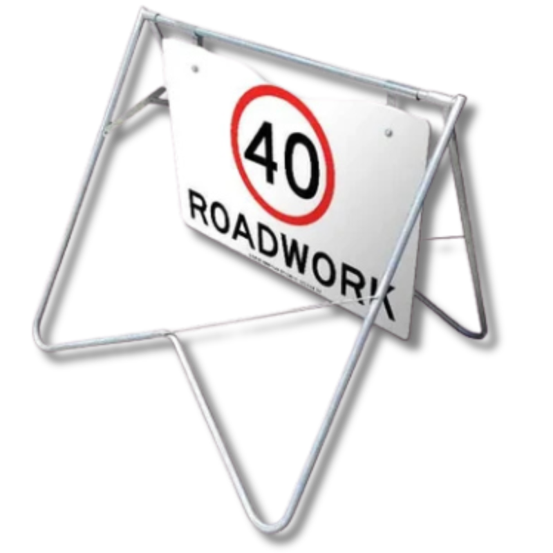 1200 x 900mm 40km/h Roadwork Swing Stand & Sign