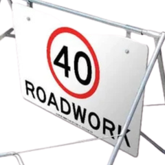 1200 x 900mm 40km/h Roadwork Swing Stand & Sign