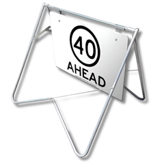 1200 x 900mm 40km/h Speed Limit Ahead Swing Stand & Sign