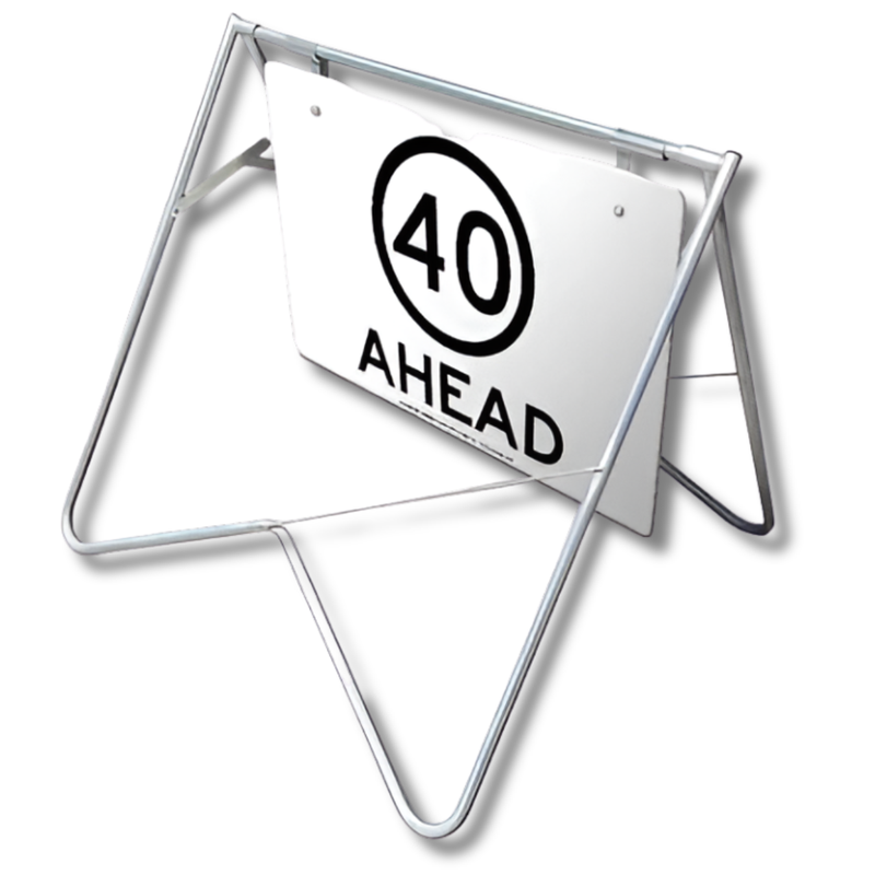 1200 x 900mm 40km/h Speed Limit Ahead Swing Stand & Sign