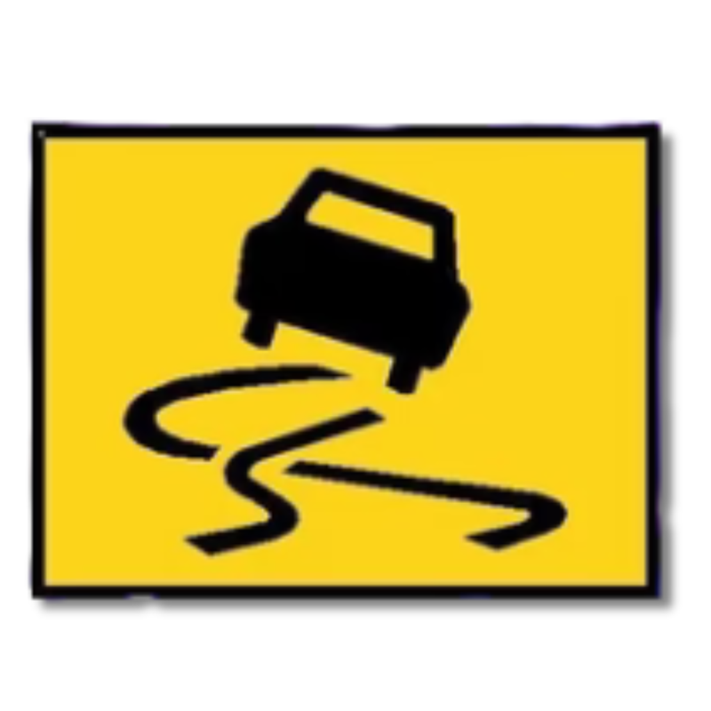 1200 x 900mm Boxed Edge Slippery Symbol Sign