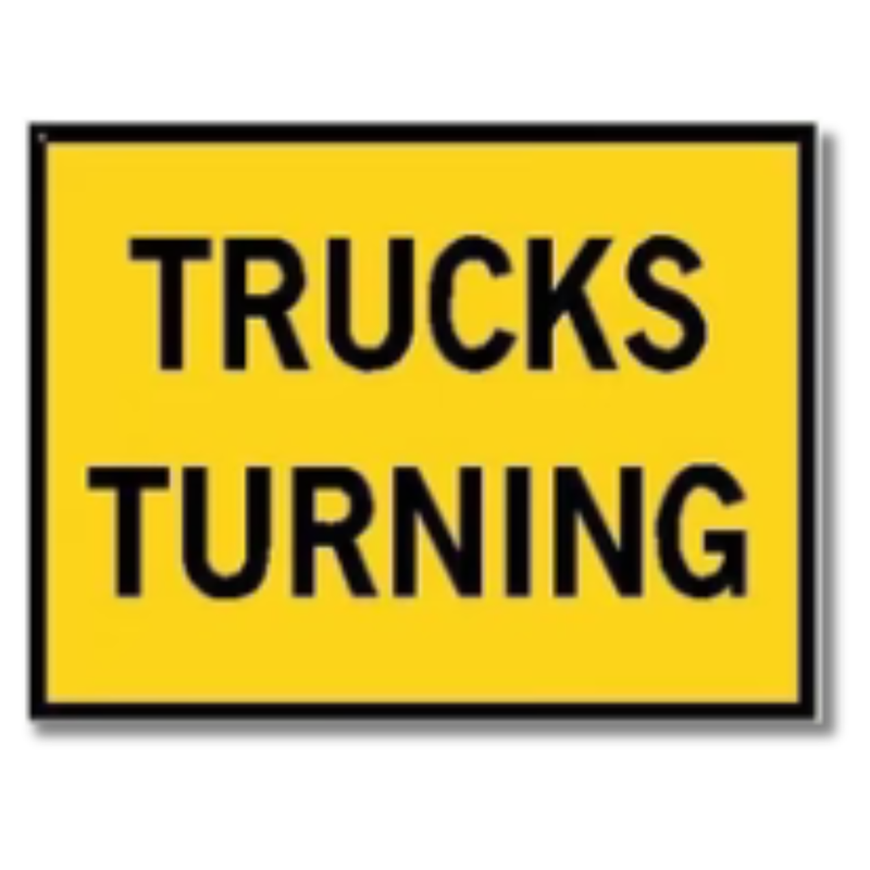 1200 x 900mm Boxed Edge Trucks Turning Sign