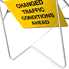 1200 x 900mm Changed Traffic Conditions Ahead Swing Stand & Sign