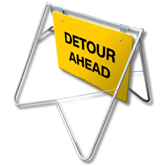 1200 x 900mm Detour Ahead Swing Stand & Sign
