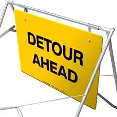 1200 x 900mm Detour Ahead Swing Stand & Sign